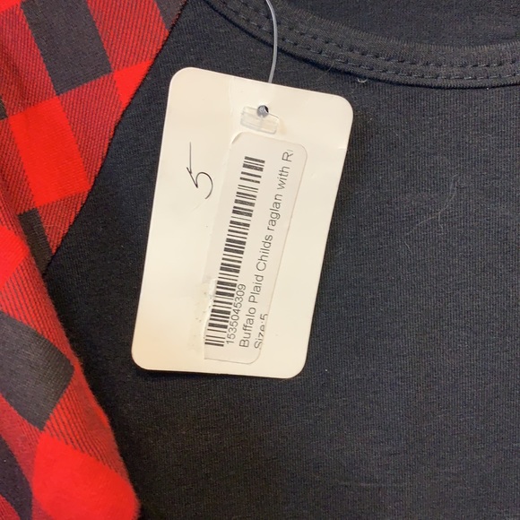 Buffalo plaid child’s raglan with ruffles - Picture 3 of 4